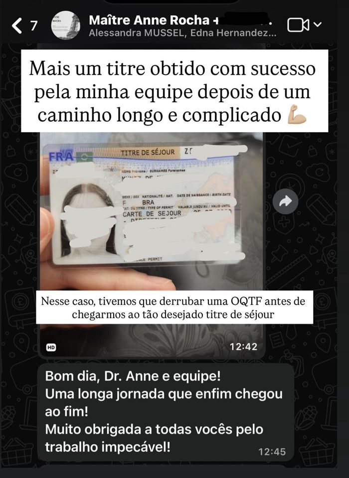 Titre de séjour obtido após derrubar uma OQTF