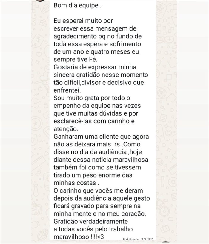 Mensagem de cliente