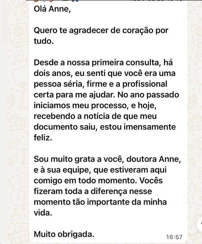 Mensagem de cliente