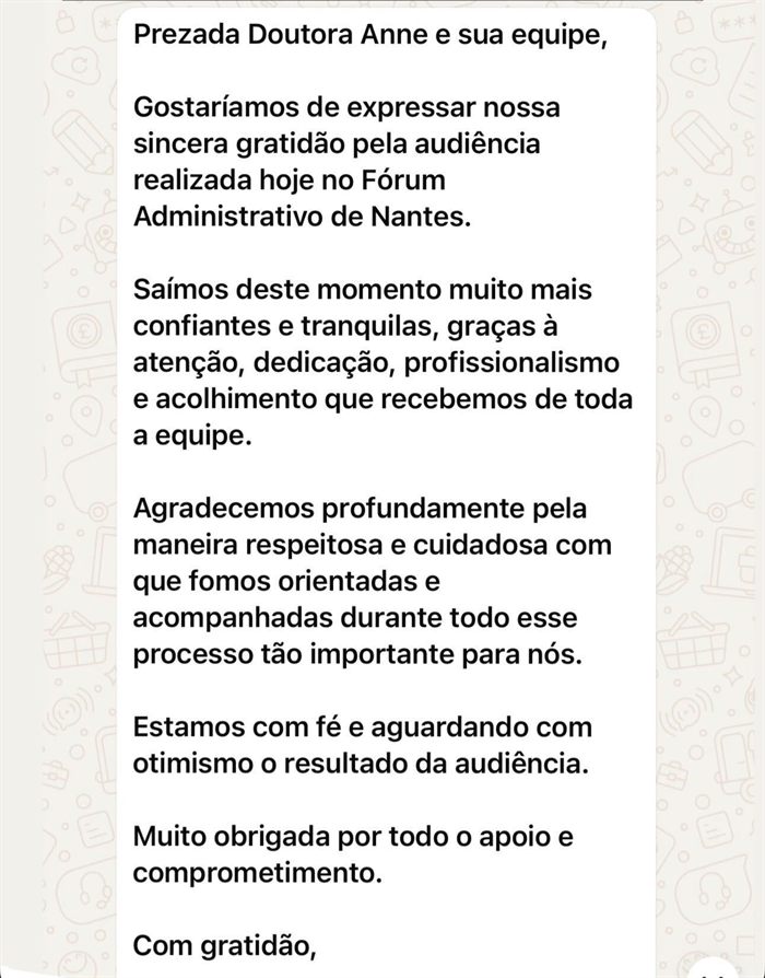 Mensagem de cliente