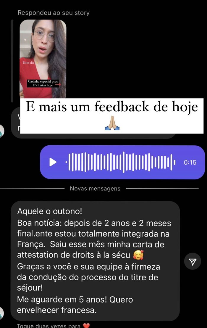 Mensagem de cliente