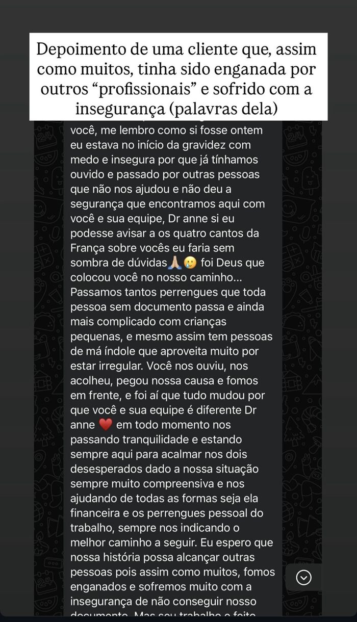 Mensagem de cliente