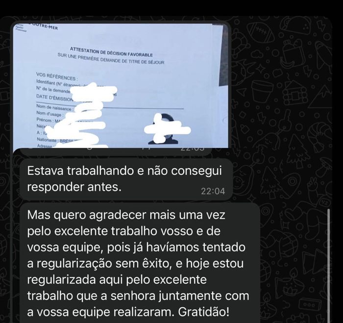Mensagem de cliente